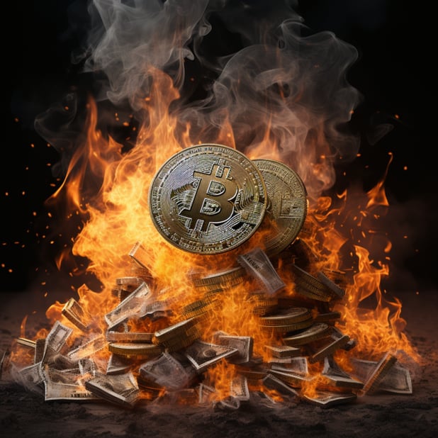 money burning Bitcoin emerging